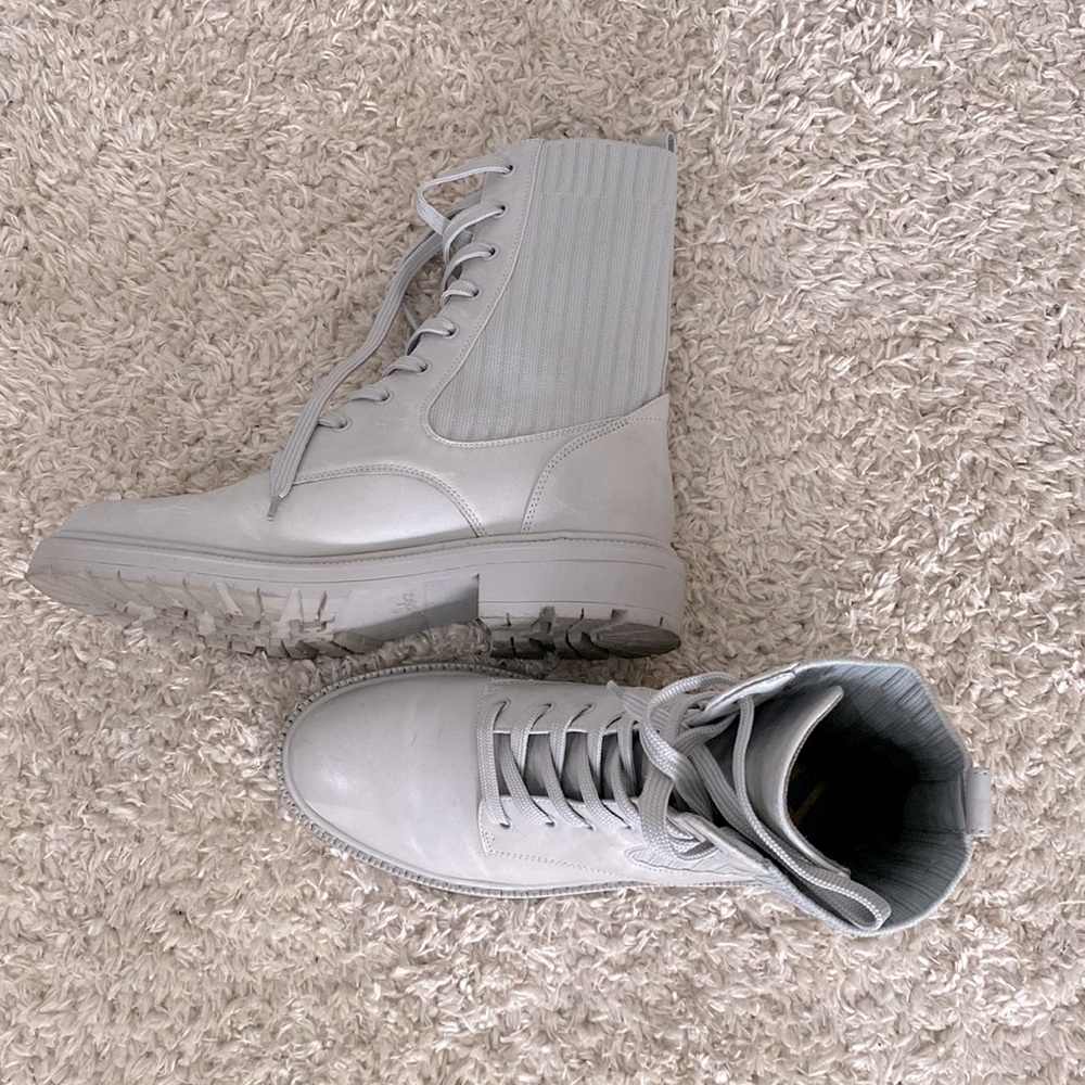 Sam Edelman lt grey combat boots size 7